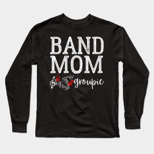 Marching Band Mom Groupie Musical Notes Long Sleeve T-Shirt